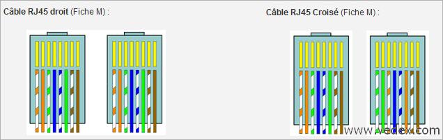 Cble RJ45 droit ou crois