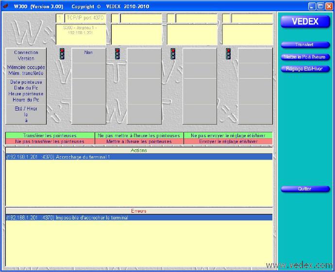 W300 cran de rcupration des pointages