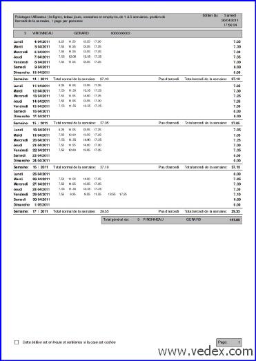 W630 ou W300 dition par semaines