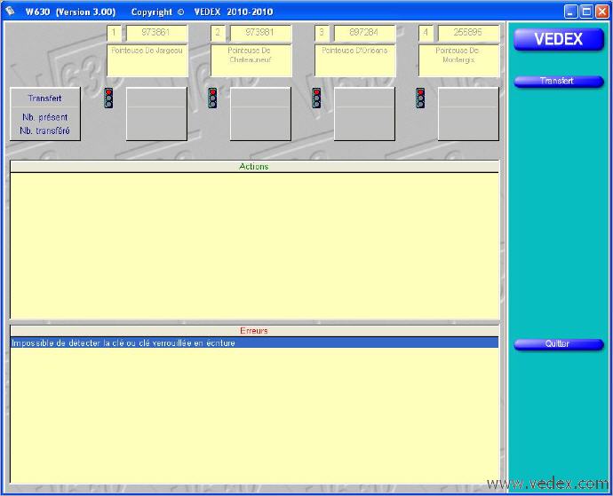 W630 cran de rcupration des pointages